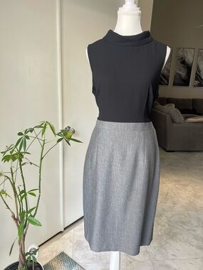 Nine West Career Black & Gray Sleeveless Sheath Dress